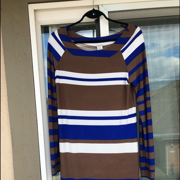 Rubber ducky multi striped dress. Long sleeves. Stretch to it. - Picture 3 of 3